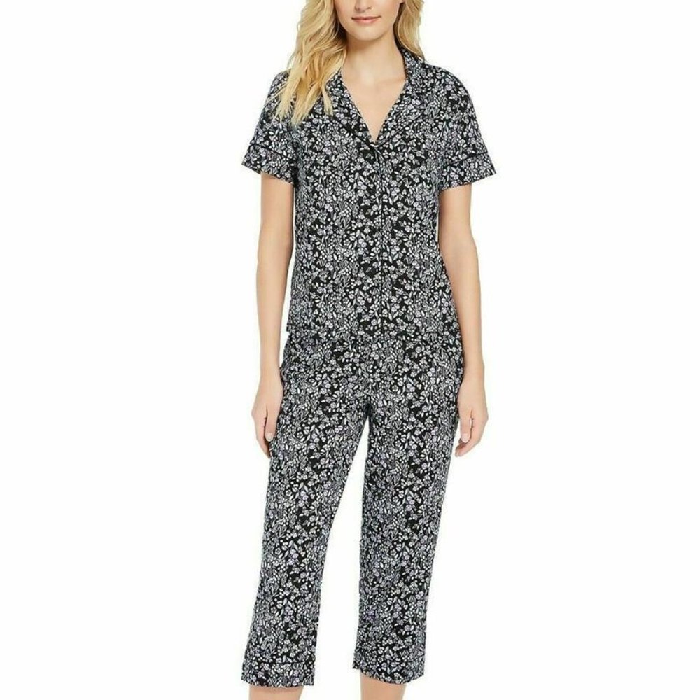 Charter Club Women's Printed Capri Pants Pajama Set, FLORAL FIELD, S
